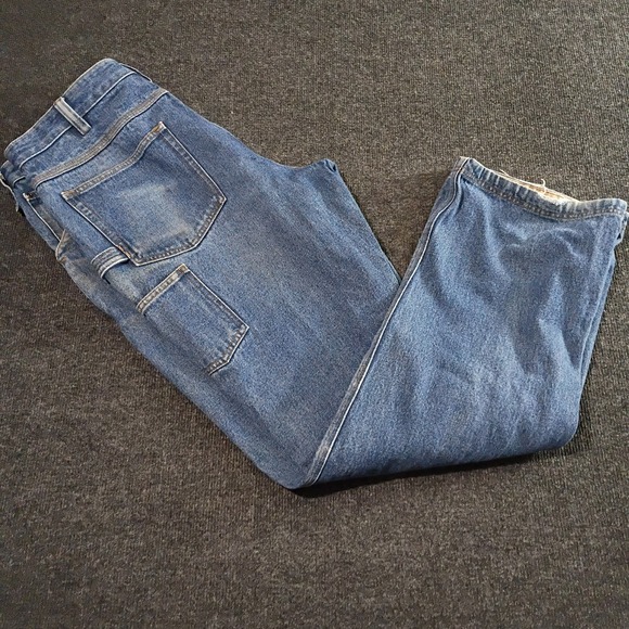Duluth Trading Co Carpenter Work Jeans Men's 36x34 Heavy Blue Cotton Denim - Picture 1 of 8